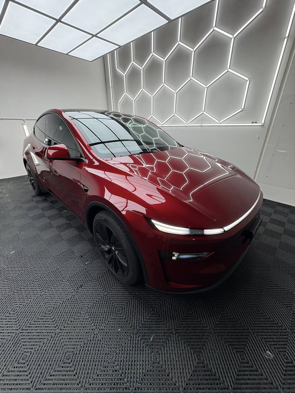 Tesla in red wrap